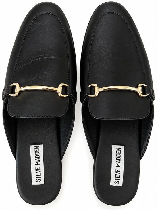 Steve Madden Shoes - Steve Madden Galilea Black Gold Bit Mule Loafers Women’s Size 8.5